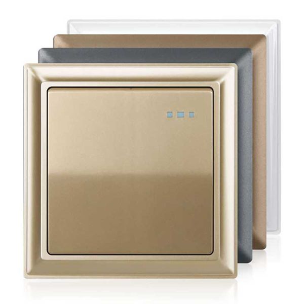 

smart home control 1gang 2 way 16a eu wall switch push button light pc frame panel on/off lamp white black