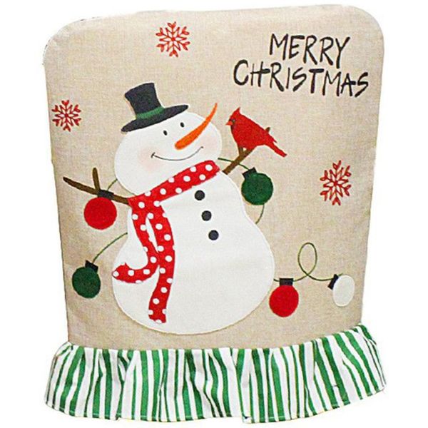 

chair covers cover santa claus snowman home furnishing linen decoration christmas atmosphere