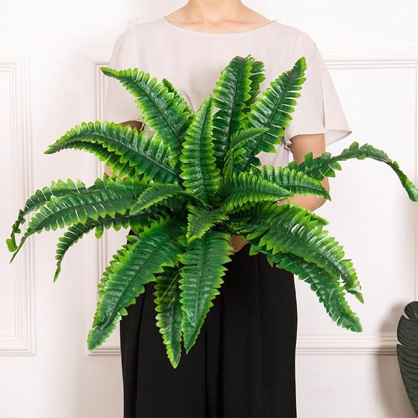 

decorative flowers & wreaths artificial persian fern leaf plants wall hanging fake lifelike plastic floral leave bouquet wedding background