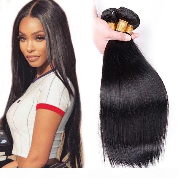 

grade 8a mink brazilian straight hair brazilian virgin human hair weave bundles 100% brazilian virgin hair straight, Black