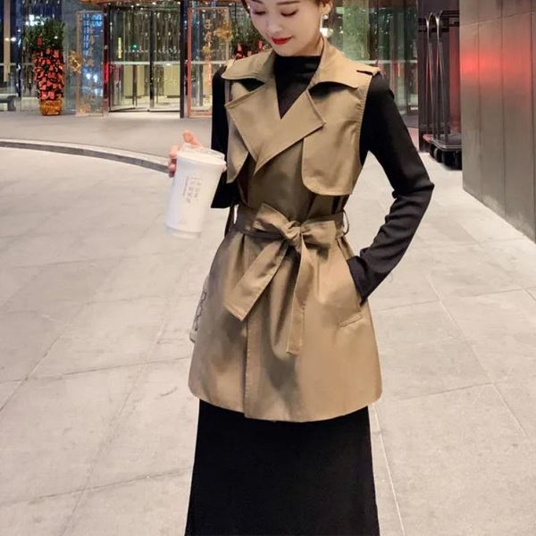 

women's vests 2021 women long waistband spring waistcoat, Black;white