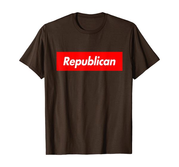 

republican red box parody logo meme funny t-shirt, White;black