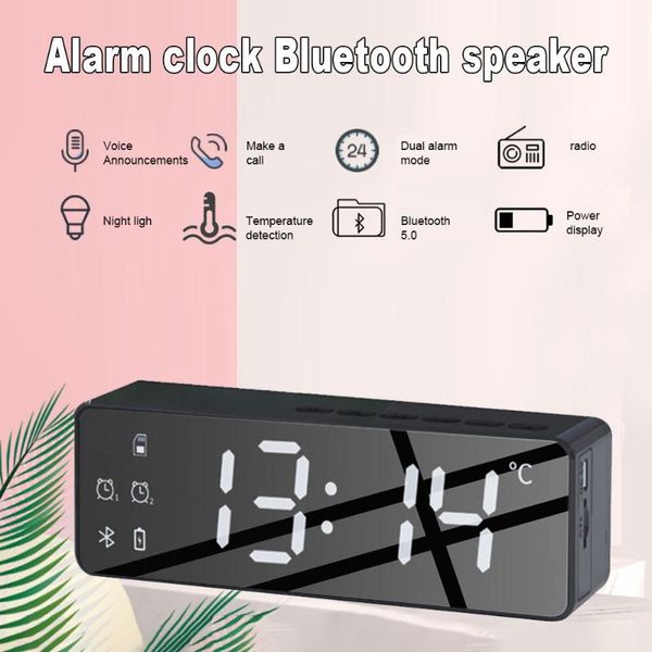 

other clocks & accessories wireless bluetooth speaker fm radio sound box deskalarm clock subwoofer music player tf card bass boom for xi