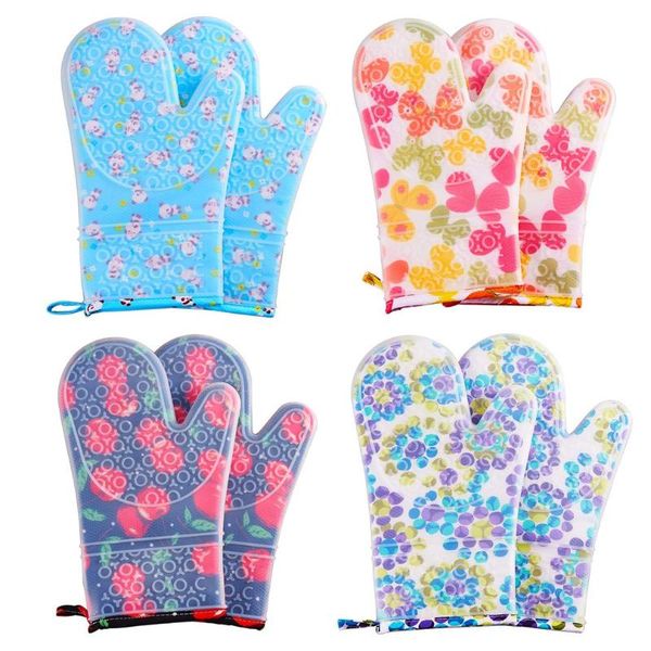 

oven mitts printing edging mithickened heat resistant gloves fingertip microwave mipot holder for handling bakeware tool