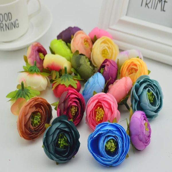 

100pcs artificial plastic rose flowers bridal accessories clearance vases for decora wedding diy wreath silk small jlldui