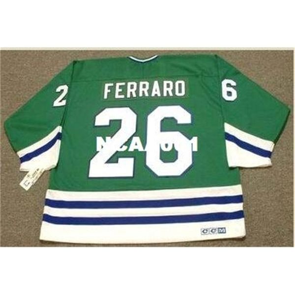 

668 #26 ray ferraro hartford whalers 1989 ccm retro away hockey jersey or custom any name or number retro jersey, Black