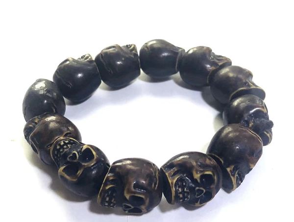 

5 pcs retro skull shaped bracelet creative personality punk hip hop party bangle, Black