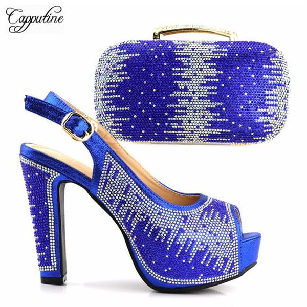 

dress shoes beautiful royal blue high heel sandal matching with purse handbag sets s1719 ,heel height 12.5cm, Black