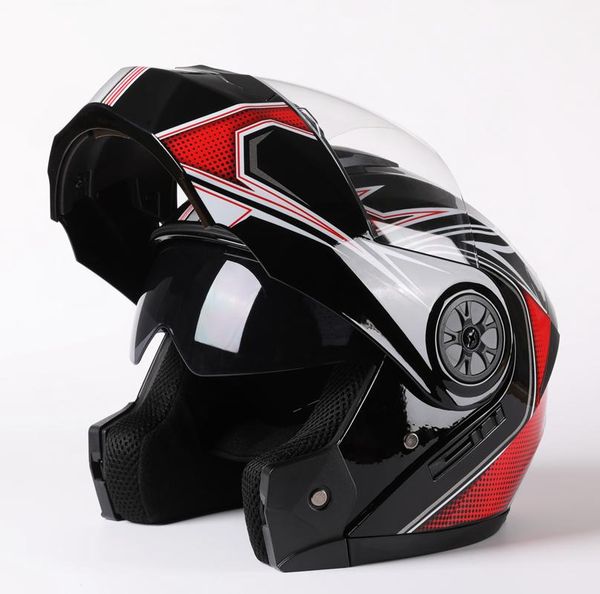 

motorcycle helmets 2021 dot full face safe motocross casque helmet flip up dual lens motorbike modular visors for adults