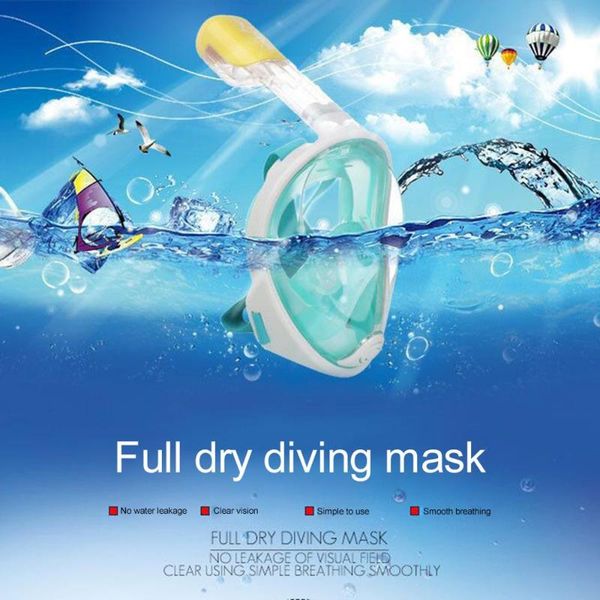 

6 colors snorkeling set silicone skirt four-lens panoramic scuba anti-fog detachable diving mask dry snorkel for adults