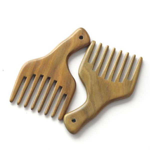 

hair brushes comb wooden pick wide tooth sandalwood, Silver