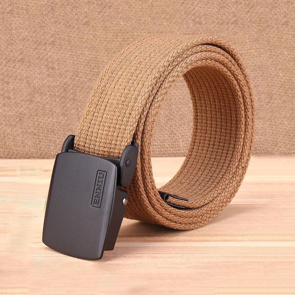 

belts nylon canvas thick 3mm fashion casual outdoor breathable belt for men jeans beige, Black;brown