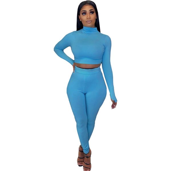 

solid women two piece set long sleeve t-shirt high waist jogger pants suit tracksuit matching set 2 piece casual outfits, White