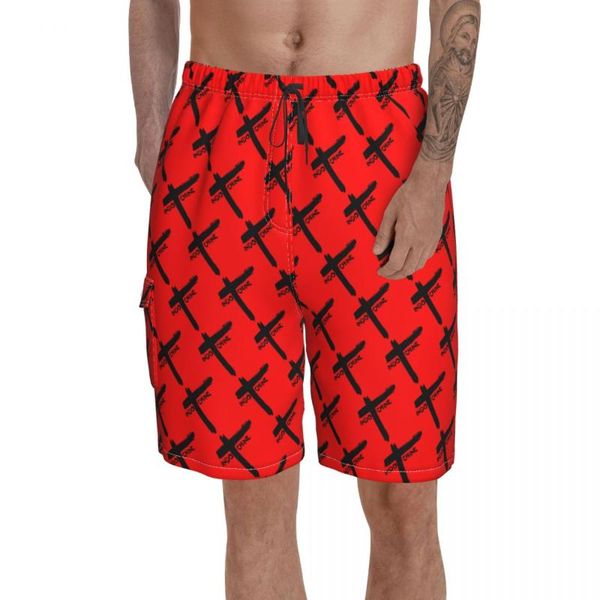 

men's shorts promo pocket beach pants indochine band rock r145 breathable quick dry print novelty hawaii, White;black