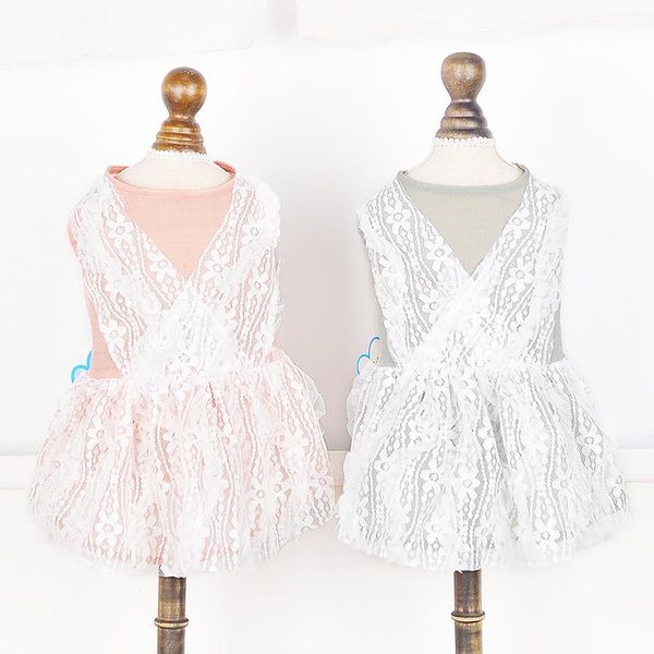 

dog apparel pet lace dress princes spring summer comfortable and soft clothes for small dogs yorkshire ladies gauze skirts cat clothing