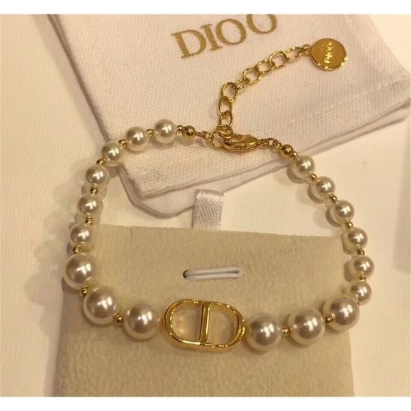 

special offer 75% off outlet online 2021 new letter simple pearl bracelet fd22, Silver