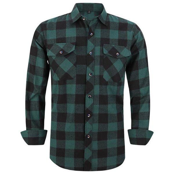

men's casual shirts 2021 plaid flannel shirt spring autumn male regular fit longsleeved for, White;black