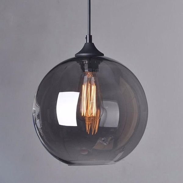 

pendant lamps american style glass ball lamp smoke hanging lights retro design for restaurant bar