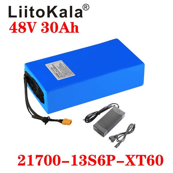 

54.8v 30ah 21700 5000mah 13s6p lithium ion scooter batteries 48v electric bike battery xt60 48v2a charger