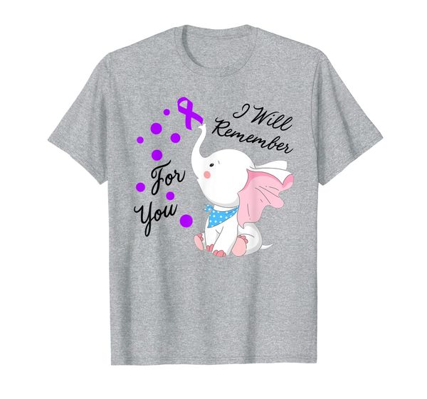 

i will remember for you elephant alzheimers awareness t-shirt, White;black