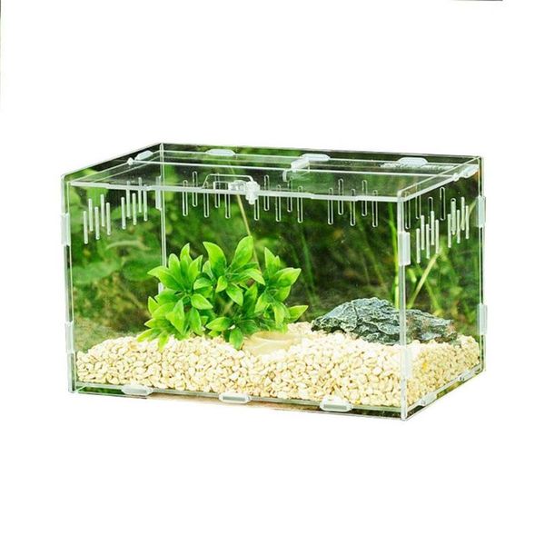 

aquariums terrarium box transparent reptile breeding tank insect acrylic feeding pet climbing carrier for spiders scorpions