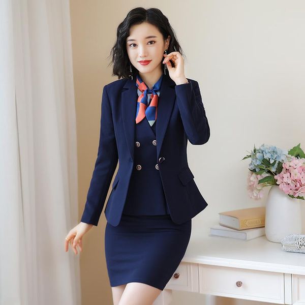 

two piece dress clothing fashion women's suits el front desk cultivate morality suit vest jewelry store overalls, White