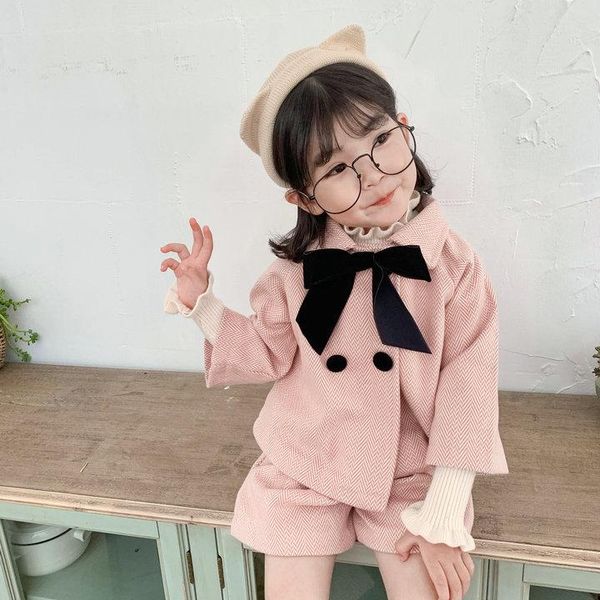 

mihkalev girls outfits autumn kids clothes set for 4 6 8year litter girl 2pieces clothing sets coat+shorts children tracksuit, White