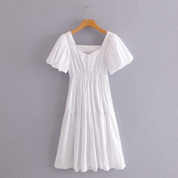 

mid v-neck lantern new pleated slim summer sleeve length dress, Black;gray