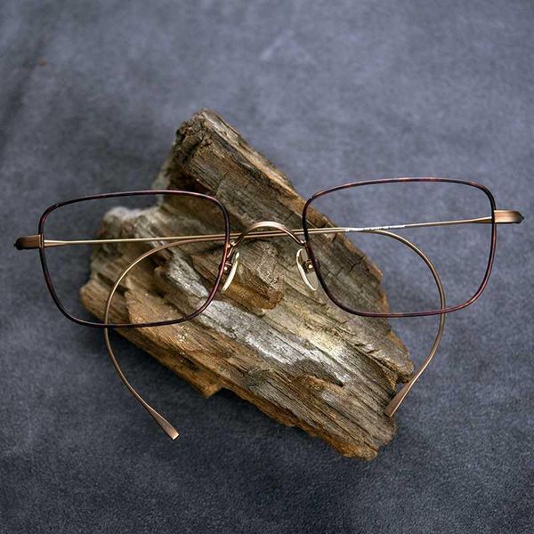 

vintage women titanium glasses men square frame luxury hanging myopia frame eyeglasses optical prescription cable ear eyewear mxqst, White;black