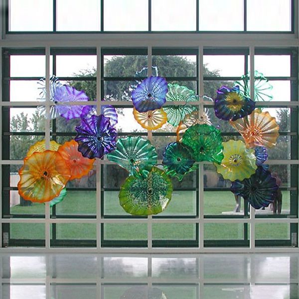 Lampade colorate per decorazioni da parete Piatti floreali in vetro di Murano soffiato a mano Poster nordici-Applique per soggiorno