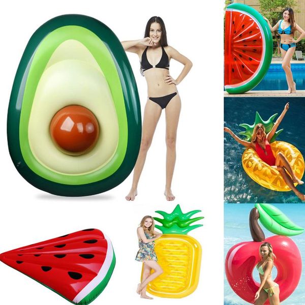 

life vest & buoy inflatable giant fruit avocado pineapple cherry float for tube circle pool party toys ride-on air mattress swimming r