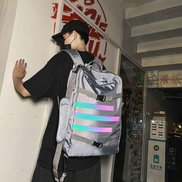 

backpack large capacity men travel nylon school bags for teenager sequins cool back pack