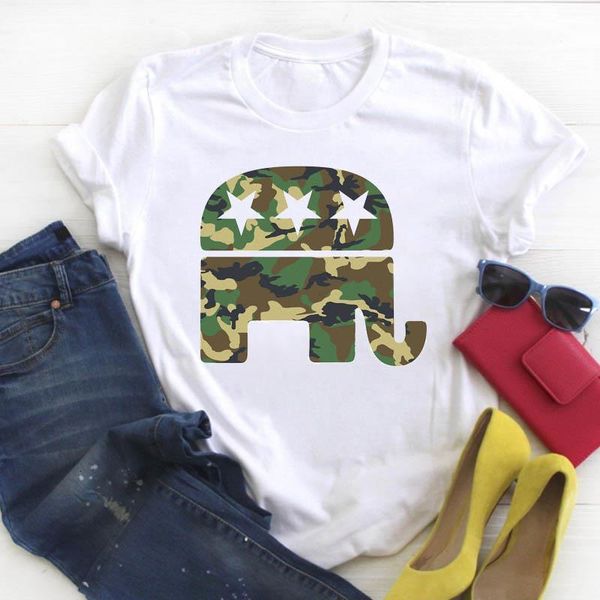 

women lady cartoon star camouflager printed animal summer ladies t tee tshirt womens female shirt clothes graphic t-shirt, White