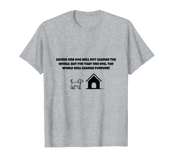 

rescue a dog change the world t-shirt, White;black