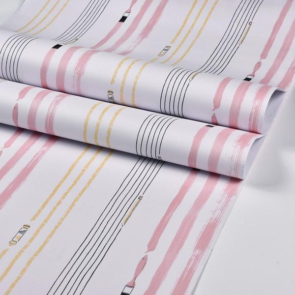 

5color wallpaper striped for kids children's room bedroom lovely home wall decorative sticker paper self adhesive film diy