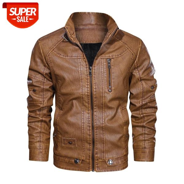 

tactical pu leather jacket men euro size s-xxl stand collar motorcycle leather jacket male jaqueta de couro dropshipping #kb7z, Black;brown