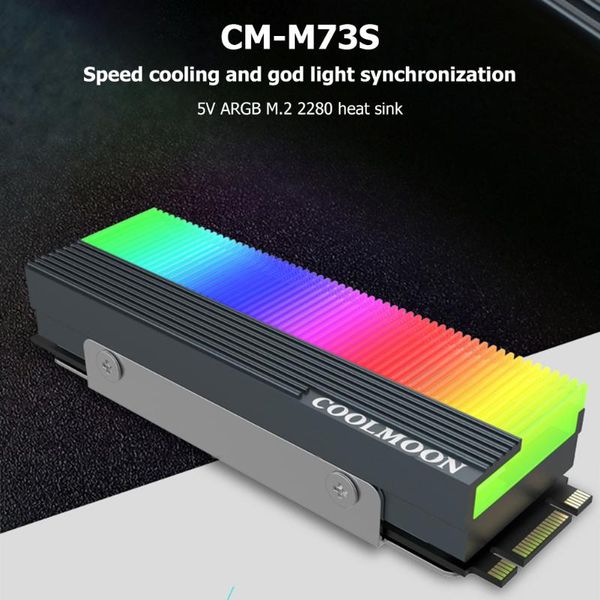 

pc computer water cooling accessories cm-m7s heatsink radiator cooler m.2 2280 argb ssd heat dissipation pad