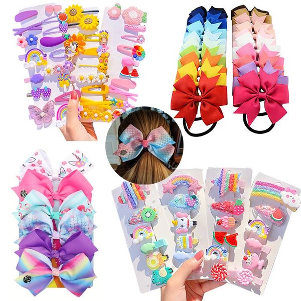 

colorful hair accessories for kids cute elastic hair bands scrunchies headbands girls ponytail holder hairpin styling tools, Slivery;white