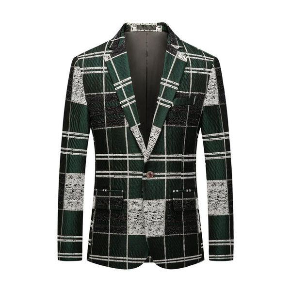 

very good quality cotton plaid blazer men 2021 new arrivals slim fit casual blazers brand clothing male jacket 603, White;black