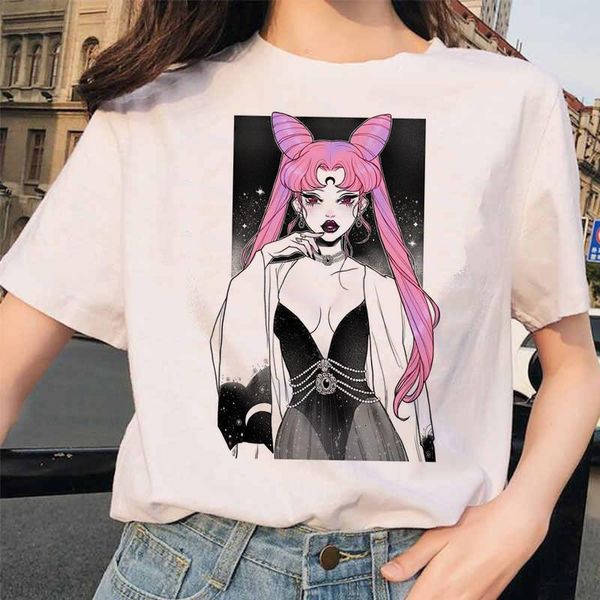 

women tshirt harajuku sailor moon summer new fashion t shirt short sleeve fun ulzzang t-shirt tees female, White