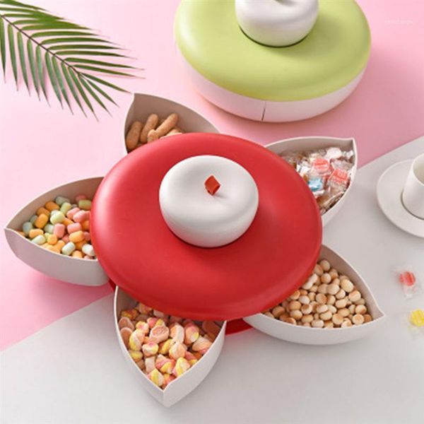 

creative 2-layer rotating snack box candy tray case nut storage dried fruit plate wedding gift home organizer