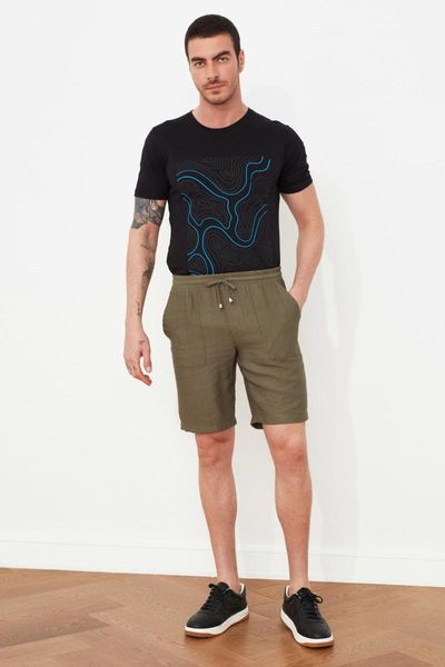 

men's shorts trendyol male loose cut & bermuda tmnss21sr0205, White;black