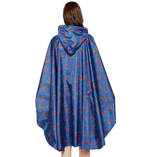 

2020 new good quality women waterproof fashion print pattern big rain cape poncho with zipper hood for ladies girls outd jllajv
