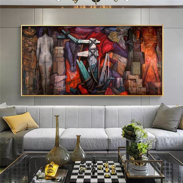 Poster de arte de parede de pintura famosa e impressões Jorge Gonzalez Camarena Mural Liberacion Pictures para sala de estar Cuadros Decoration