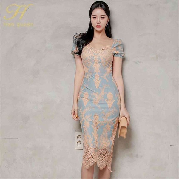 

hollow out pencil women dress korean chic office evening party simple vintage lace dresses summer vestidos, Black;gray