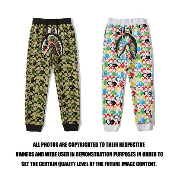 

pants trousers autumn and winter 2021 brand shark small dinosaur co branded camouflage leisure, Black
