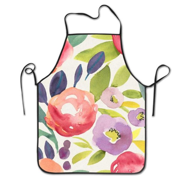 

floral watercolor cooking kitchen baking gardening haircut cute apron funny bib aprons for women men chef