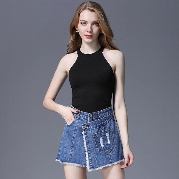 

skirts 2021 autumn womens ladies a-line jeans skirt button high waist denim small pockets harajuku mini quality jean, Black