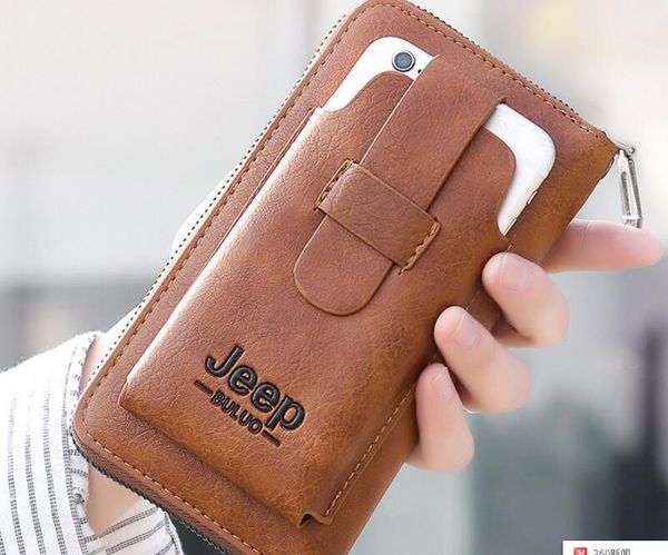 

wallets 2021 retro handbag men purse casual mobile phone wallet bag large capacity long, Red;black