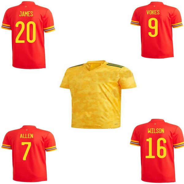 

2020 2021wales soccer jersey 20 21 bale allen ben davies wilson football shirt, Black;yellow